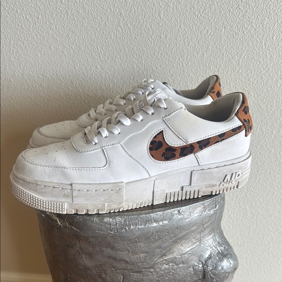 Nike White and Leopard Print Sneakers - Picture 1 of 7